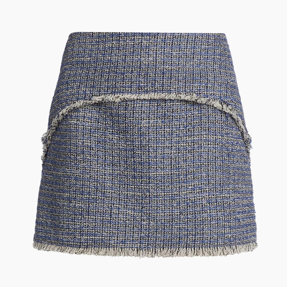 Proenza Schouler White Label Multi Blue Tweed Miniskirt Size 4
